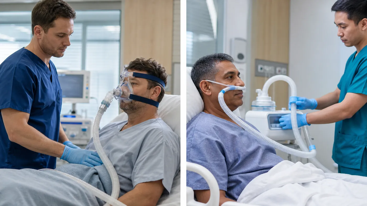 Comparación entre ventilación no invasiva y cánula nasal de alto flujo