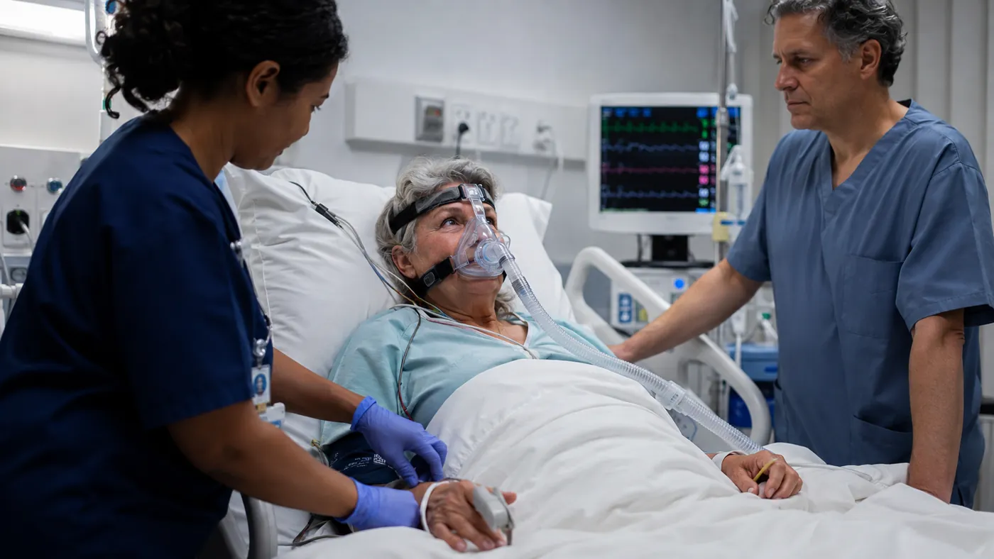 Ecografía pulmonar con líneas B en una paciente con edema agudo de pulmón